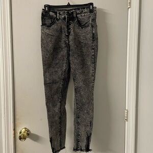 Indigo Rein Black Acid Wash Skinny Jeans